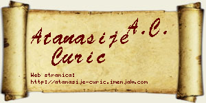 Atanasije Ćurić vizit kartica